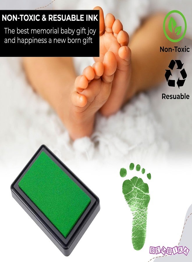 Bembika Baby Finger Print and Footprint Kit inkpad for Kids, Reusable Pad for Baby's Hand and Foot Impression Safe and Non Toxic Ink Pad for Baby Foot Prints and Handprints � (Green) - Image 4